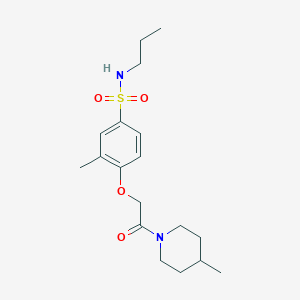 molecular formula C18H28N2O4S B14954290 3-methyl-4-[2-(4-methylpiperidin-1-yl)-2-oxoethoxy]-N-propylbenzenesulfonamide 