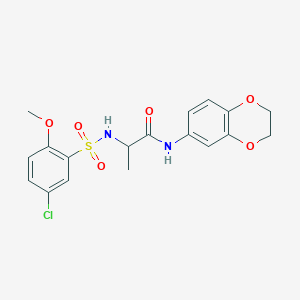 N~2~-[(5-chloro-2-methoxyphenyl)sulfonyl]-N-(2,3-dihydro-1,4-benzodioxin-6-yl)alaninamide