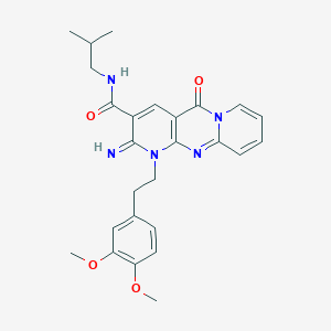 7-[2-(3,4-dimethoxyphenyl)ethyl]-6-imino-N-(2-methylpropyl)-2-oxo-1,7,9-triazatricyclo[8.4.0.03,8]tetradeca-3(8),4,9,11,13-pentaene-5-carboxamide