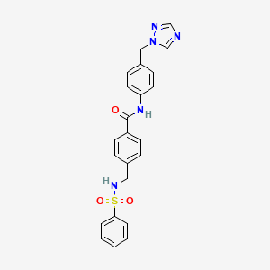 molecular formula C23H21N5O3S B14954364 4-{[(phenylsulfonyl)amino]methyl}-N-[4-(1H-1,2,4-triazol-1-ylmethyl)phenyl]benzamide 