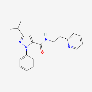 molecular formula C20H22N4O B14954385 1-phenyl-3-(propan-2-yl)-N-[2-(pyridin-2-yl)ethyl]-1H-pyrazole-5-carboxamide 