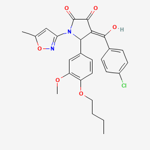 5-(4-butoxy-3-methoxyphenyl)-4-[(4-chlorophenyl)carbonyl]-3-hydroxy-1-(5-methyl-1,2-oxazol-3-yl)-1,5-dihydro-2H-pyrrol-2-one