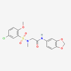 N-1,3-benzodioxol-5-yl-N~2~-[(5-chloro-2-methoxyphenyl)sulfonyl]-N~2~-methylglycinamide