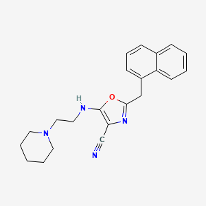 molecular formula C22H24N4O B14954441 2-(Naphthalen-1-ylmethyl)-5-{[2-(piperidin-1-yl)ethyl]amino}-1,3-oxazole-4-carbonitrile 