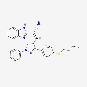 (2Z)-2-(1H-benzimidazol-2-yl)-3-{3-[4-(butylsulfanyl)phenyl]-1-phenyl-1H-pyrazol-4-yl}prop-2-enenitrile