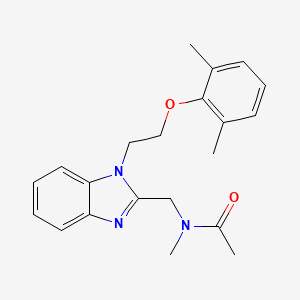 molecular formula C21H25N3O2 B14954453 N-({1-[2-(2,6-dimethylphenoxy)ethyl]-1H-benzimidazol-2-yl}methyl)-N-methylacetamide 