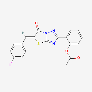 2-[(5Z)-5-(4-iodobenzylidene)-6-oxo-5,6-dihydro[1,3]thiazolo[3,2-b][1,2,4]triazol-2-yl]phenyl acetate