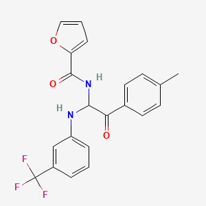 molecular formula C21H17F3N2O3 B14954478 N-[2-(4-methylphenyl)-2-oxo-1-{[3-(trifluoromethyl)phenyl]amino}ethyl]furan-2-carboxamide 