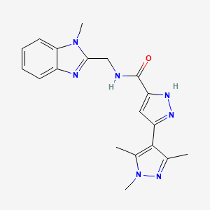 molecular formula C19H21N7O B14954484 1',3',5'-trimethyl-N-[(1-methyl-1H-benzimidazol-2-yl)methyl]-1'H,2H-3,4'-bipyrazole-5-carboxamide 