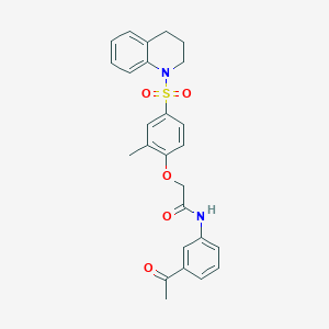 molecular formula C26H26N2O5S B14954490 N-(3-acetylphenyl)-2-[4-(3,4-dihydroquinolin-1(2H)-ylsulfonyl)-2-methylphenoxy]acetamide 