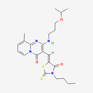 molecular formula C23H30N4O3S2 B14954513 3-[(Z)-(3-butyl-4-oxo-2-thioxo-1,3-thiazolidin-5-ylidene)methyl]-9-methyl-2-{[3-(propan-2-yloxy)propyl]amino}-4H-pyrido[1,2-a]pyrimidin-4-one 