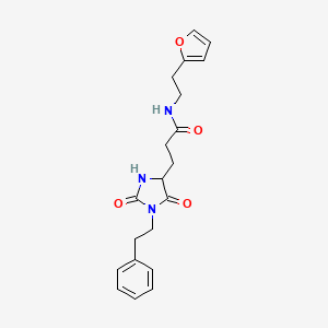 molecular formula C20H23N3O4 B14954516 3-[2,5-dioxo-1-(2-phenylethyl)imidazolidin-4-yl]-N-[2-(furan-2-yl)ethyl]propanamide 