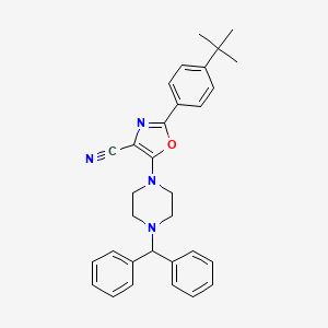 molecular formula C31H32N4O B14954520 2-(4-Tert-butylphenyl)-5-[4-(diphenylmethyl)piperazin-1-yl]-1,3-oxazole-4-carbonitrile 