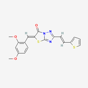 molecular formula C19H15N3O3S2 B14954558 (5Z)-5-(2,4-dimethoxybenzylidene)-2-[(E)-2-(thiophen-2-yl)ethenyl][1,3]thiazolo[3,2-b][1,2,4]triazol-6(5H)-one 