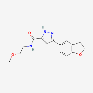 molecular formula C15H17N3O3 B14954560 5-(2,3-dihydro-1-benzofuran-5-yl)-N-(2-methoxyethyl)-1H-pyrazole-3-carboxamide 