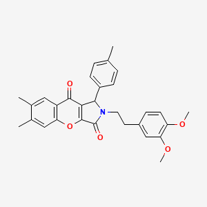 2-[2-(3,4-Dimethoxyphenyl)ethyl]-6,7-dimethyl-1-(4-methylphenyl)-1,2-dihydrochromeno[2,3-c]pyrrole-3,9-dione