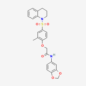 molecular formula C25H24N2O6S B14954636 N-(1,3-benzodioxol-5-yl)-2-[4-(3,4-dihydroquinolin-1(2H)-ylsulfonyl)-2-methylphenoxy]acetamide 