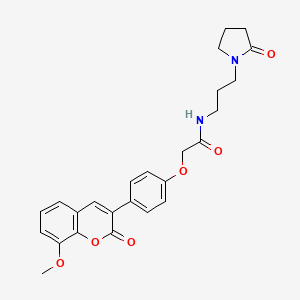 2-[4-(8-methoxy-2-oxo-2H-chromen-3-yl)phenoxy]-N-[3-(2-oxo-1-pyrrolidinyl)propyl]acetamide