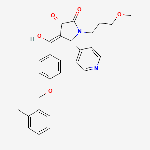 molecular formula C28H28N2O5 B14954664 3-hydroxy-1-(3-methoxypropyl)-4-({4-[(2-methylbenzyl)oxy]phenyl}carbonyl)-5-(pyridin-4-yl)-1,5-dihydro-2H-pyrrol-2-one 