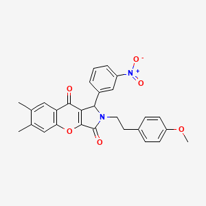 molecular formula C28H24N2O6 B14954684 2-[2-(4-Methoxyphenyl)ethyl]-6,7-dimethyl-1-(3-nitrophenyl)-1,2-dihydrochromeno[2,3-c]pyrrole-3,9-dione 