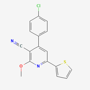 4-(4-Chlorophenyl)-2-methoxy-6-(thiophen-2-yl)pyridine-3-carbonitrile