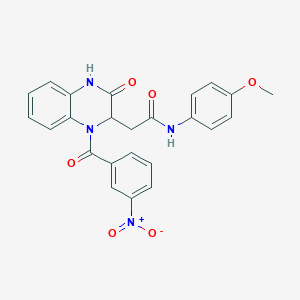 molecular formula C24H20N4O6 B14954717 N-(4-methoxyphenyl)-2-{1-[(3-nitrophenyl)carbonyl]-3-oxo-1,2,3,4-tetrahydroquinoxalin-2-yl}acetamide 