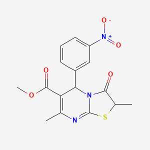 molecular formula C16H15N3O5S B14954740 methyl 2,7-dimethyl-5-(3-nitrophenyl)-3-oxo-2H,3H,5H-[1,3]thiazolo[3,2-a]pyrimidine-6-carboxylate 