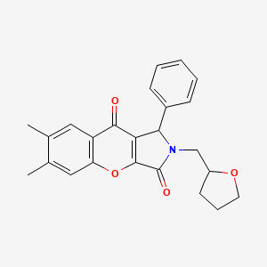 molecular formula C24H23NO4 B14954769 6,7-Dimethyl-1-phenyl-2-(tetrahydrofuran-2-ylmethyl)-1,2-dihydrochromeno[2,3-c]pyrrole-3,9-dione 