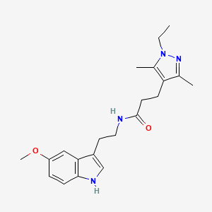 molecular formula C21H28N4O2 B14954790 3-(1-ethyl-3,5-dimethyl-1H-pyrazol-4-yl)-N-[2-(5-methoxy-1H-indol-3-yl)ethyl]propanamide 