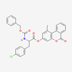 (1-methyl-6-oxobenzo[c]chromen-3-yl) 3-(4-chlorophenyl)-2-(phenylmethoxycarbonylamino)propanoate