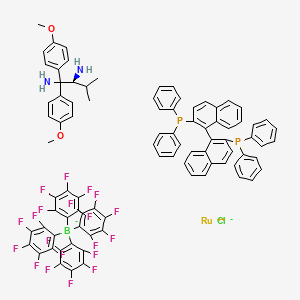 (2S)-1,1-Bis(4-methoxyphenyl)-3-methylbutane-1,2-diamine;[1-(2-diphenylphosphanylnaphthalen-1-yl)naphthalen-2-yl]-diphenylphosphane;ruthenium(2+);tetrakis(2,3,4,5,6-pentafluorophenyl)boranuide;chloride