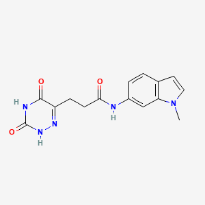 molecular formula C15H15N5O3 B14954825 3-(3-hydroxy-5-oxo-4,5-dihydro-1,2,4-triazin-6-yl)-N-(1-methyl-1H-indol-6-yl)propanamide 