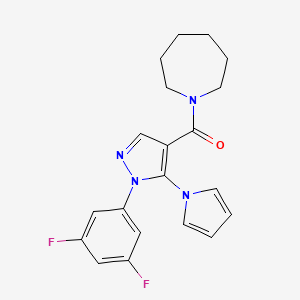 molecular formula C20H20F2N4O B14954827 1-azepanyl[1-(3,5-difluorophenyl)-5-(1H-pyrrol-1-yl)-1H-pyrazol-4-yl]methanone 