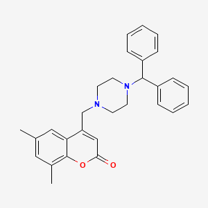 4-[(4-benzhydrylpiperazino)methyl]-6,8-dimethyl-2H-chromen-2-one