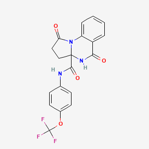 molecular formula C19H14F3N3O4 B14954849 5-hydroxy-1-oxo-N-[4-(trifluoromethoxy)phenyl]-2,3-dihydropyrrolo[1,2-a]quinazoline-3a(1H)-carboxamide 