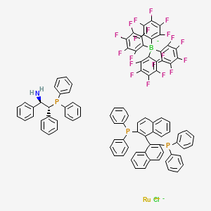 molecular formula C94H56BClF20NP3Ru B1495487 Chloro[(R)-2,2'-bis(diphenylphosphino)-1,1'-binaphthyl)][(1R,2R)-2-(diphenylphosphino)-1,2-diphenylethanamine]ruthenium(II) tetrakis(pentafluorophenyl)borate 