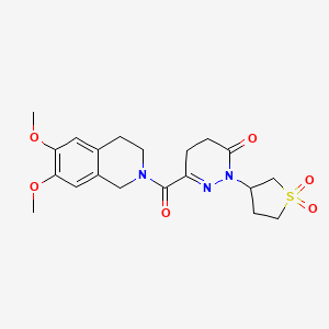 molecular formula C20H25N3O6S B14954890 6-[(6,7-dimethoxy-3,4-dihydroisoquinolin-2(1H)-yl)carbonyl]-2-(1,1-dioxidotetrahydrothiophen-3-yl)-4,5-dihydropyridazin-3(2H)-one 