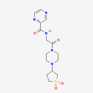 molecular formula C15H21N5O4S B14954898 N-{2-[4-(1,1-dioxidotetrahydrothiophen-3-yl)piperazin-1-yl]-2-oxoethyl}pyrazine-2-carboxamide 