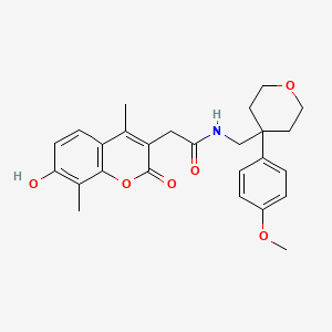 2-(7-hydroxy-4,8-dimethyl-2-oxo-2H-chromen-3-yl)-N-{[4-(4-methoxyphenyl)tetrahydro-2H-pyran-4-yl]methyl}acetamide