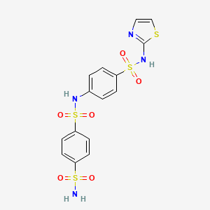 molecular formula C15H14N4O6S4 B14954950 N-[4-(1,3-thiazol-2-ylsulfamoyl)phenyl]benzene-1,4-disulfonamide 