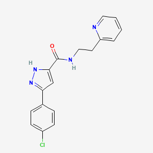 molecular formula C17H15ClN4O B14954958 5-(4-chlorophenyl)-N-[2-(pyridin-2-yl)ethyl]-1H-pyrazole-3-carboxamide 