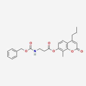 8-methyl-2-oxo-4-propyl-2H-chromen-7-yl N-[(benzyloxy)carbonyl]-beta-alaninate