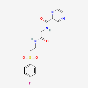 molecular formula C15H15FN4O4S B14954968 N-[2-({2-[(4-fluorophenyl)sulfonyl]ethyl}amino)-2-oxoethyl]-2-pyrazinecarboxamide 