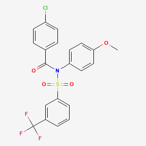 molecular formula C21H15ClF3NO4S B14955009 4-chloro-N-(4-methoxyphenyl)-N-{[3-(trifluoromethyl)phenyl]sulfonyl}benzamide 