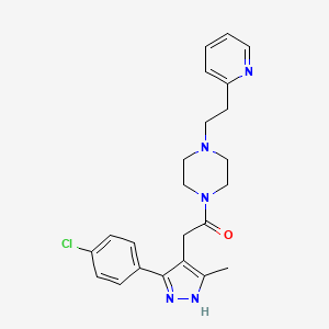 molecular formula C23H26ClN5O B14955027 2-[5-(4-chlorophenyl)-3-methyl-1H-pyrazol-4-yl]-1-{4-[2-(pyridin-2-yl)ethyl]piperazin-1-yl}ethanone 