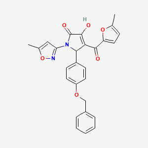 (4E)-5-[4-(benzyloxy)phenyl]-4-[hydroxy(5-methylfuran-2-yl)methylidene]-1-(5-methyl-1,2-oxazol-3-yl)pyrrolidine-2,3-dione