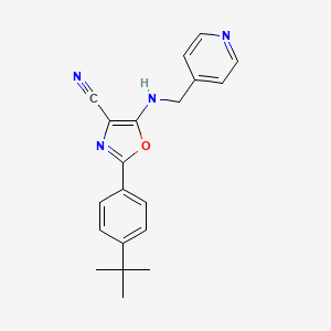 2-(4-Tert-butylphenyl)-5-[(pyridin-4-ylmethyl)amino]-1,3-oxazole-4-carbonitrile