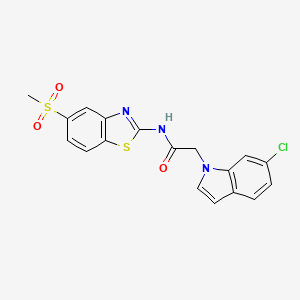 2-(6-chloro-1H-indol-1-yl)-N-[5-(methylsulfonyl)-1,3-benzothiazol-2-yl]acetamide