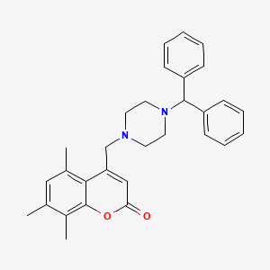 4-[(4-benzhydrylpiperazino)methyl]-5,7,8-trimethyl-2H-chromen-2-one