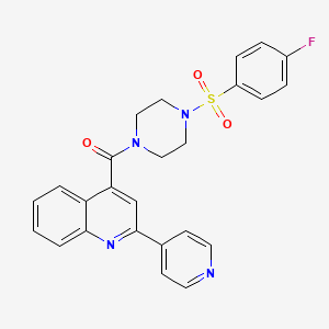 molecular formula C25H21FN4O3S B14955085 4-({4-[(4-Fluorophenyl)sulfonyl]-1-piperazinyl}carbonyl)-2-(4-pyridinyl)quinoline 